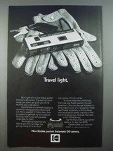 1972 Kodak Instamatic 60 Camera Ad - Travel Light - $18.49