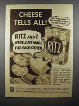 1936 Ritz Crackers Ad - Cheese Tells All - $18.49