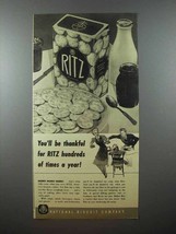 1940 Nabisco Ritz Crackers Ad - You&#39;ll be Thankful - £14.48 GBP