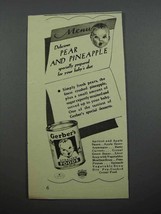 1940 Gerber&#39;s Pear and Pineapple Baby Food Ad - £14.78 GBP