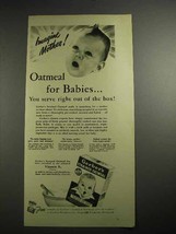 1941 Gerber&#39;s Baby Food Ad - Oatmeal for Babies - £14.78 GBP