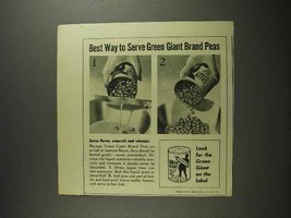 1941 Green Giant Peas Ad - Best Way to Serve - £14.78 GBP