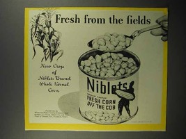 1942 Green Giant Niblets Corn Ad - Fresh From Fields - $18.49