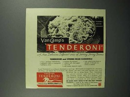 1943 Van Camp&#39;s Tenderoni Ad - String Bean Casserole - £14.60 GBP