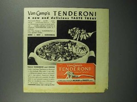 1943 Van Camp&#39;s Tenderoni Ad - Baked Tenderoni &amp; Cheese - £14.60 GBP