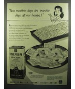 1944 Nabisco Premium Crackers Ad - Meatless Days - £14.73 GBP