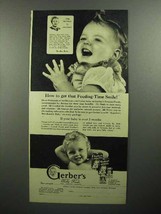 1945 Gerber&#39;s Baby Food Ad - Feeding-Time Smile - £14.78 GBP