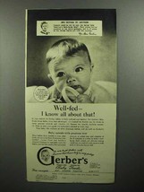 1945 Gerber&#39;s Baby Food Ad - Well-Fed I Know - £14.78 GBP