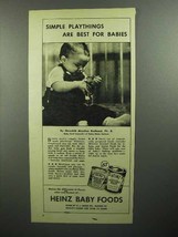 1945 Heinz Baby Food Ad - Simple Playthings - $18.49
