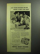 1945 Heinz Baby Food Ad - Let Your Doctor Decide - $18.49