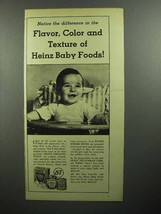1945 Heinz Baby Food Ad - Flavor, Color, Texture - £14.72 GBP