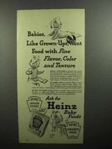 1946 Heinz Baby Food Ad - Fine Flavor, Color, Texture - $18.49