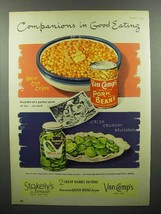 1952 Van Camp&#39;s Pork and Beans, Stokely&#39;s Pickles Ad - £14.78 GBP