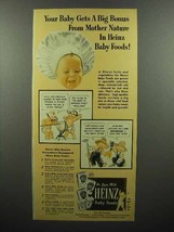 1952 Heinz Baby Food Ad - Big Bonus from Mother Nature - £14.56 GBP