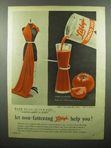 1957 Libby's Tomato Juice Ad - Non-Fattening - $18.49