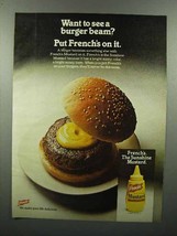 1980 French's Mustard Ad - Want to See a Burger Beam? - £14.48 GBP