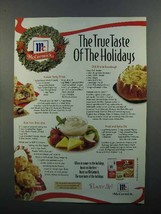 1997 McCormick Spices Ad - True Taste of the Holidays - £14.78 GBP