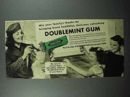 1940 Wrigley&#39;s Doublemint Gum Ad - Win Family&#39;s Thanks - £14.49 GBP