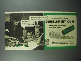 1940 Wrigley&#39;s Doublemint Gum Ad - Healthful, Delicious - £14.73 GBP