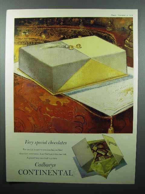 1955 Cadburys Continental Chocolates Ad - Special - $18.49