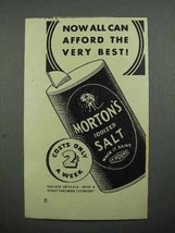 1936 Morton&#39;s Iodized Salt Ad - Afford the Best - £14.44 GBP