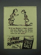 1936 Leslie Salt Ad - Mamma&#39;s a Better Shopper - $18.49