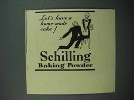 1937 Schilling Baking Powder Ad - Home-Made Cake - $18.49
