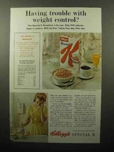 1964 Kellogg&#39;s Special K Cereal Ad - Having Trouble with Weight Control - £14.78 GBP