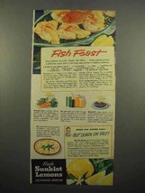 1953 Sunkist Lemons Ad - Fish Feast! - $18.49