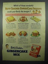 1952 Betty Crocker Ginger Cake Mix Ad - £14.52 GBP