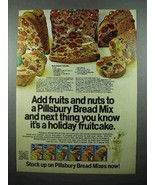 1972 Pillsbury Bread Mix Ad - a Holiday Fruitcake - $18.49