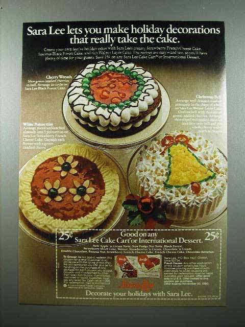 Primary image for 1979 Sara Lee Cake Ad - Holiday Decorations