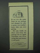 1948 Leslie Salt Ad - If We Changed You Wouldn&#39;t Know - £14.62 GBP