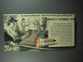 1941 Wrigley&#39;s Spearmint Gum Ad - Holiday Fun - £14.44 GBP