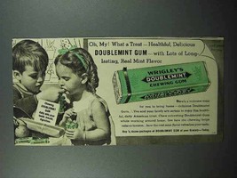 1941 Wrigley&#39;s Doublemint Gum Ad - What a Treat! - £14.78 GBP