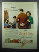 1955 Nestle's Products Ad - Hurray! - Chocolate, Milk - $18.49