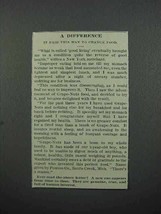 1913 Postum Grape-Nuts Cereal Ad - A Difference - £14.50 GBP