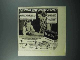 1938 Huskies Cereal Ad - Delicious Wheat Flakes - £14.48 GBP