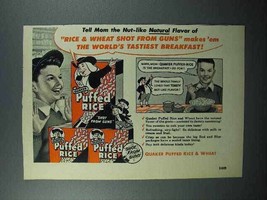 1952 Quaker Puffed Rice Cereal Ad - World's Tastiest - $18.49
