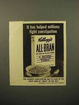 1940 Kellogg's All-Bran Cereal Ad - Fight Constipation - $18.49