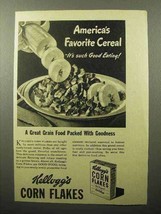 1944 Kellogg&#39;s Corn Flakes Cereal Ad - Favorite - £14.56 GBP