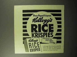 1945 Kellogg's Rice Krispies Cereal Ad - Crispness - $18.49