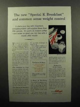 1961 Kellogg&#39;s Special K Cereal Ad - Weight Control - £14.86 GBP