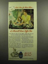 1945 Maxwell House Coffee Ad - Make Time for Letters - £14.52 GBP