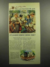 1945 Maxwell House Coffee Ad - Town Beats the Quota - £14.30 GBP