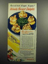 1951 Kraft Velveeta Cheese Ad - Harvest Delights - $18.49