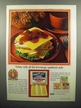 1972 Kraft Singles Cheese Ad - Turkey With Trimmings - $18.49