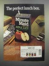 1986 Minute Maid Apple Juice Ad - Perfect Lunch Box - £14.78 GBP