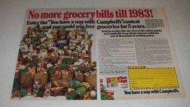 1977 Campbell&#39;s Soup Ad - No More Grocery Bills - $18.49