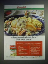 1996 Campbell's Reduced Fat Cream of Mushroom Soup Ad - $18.49